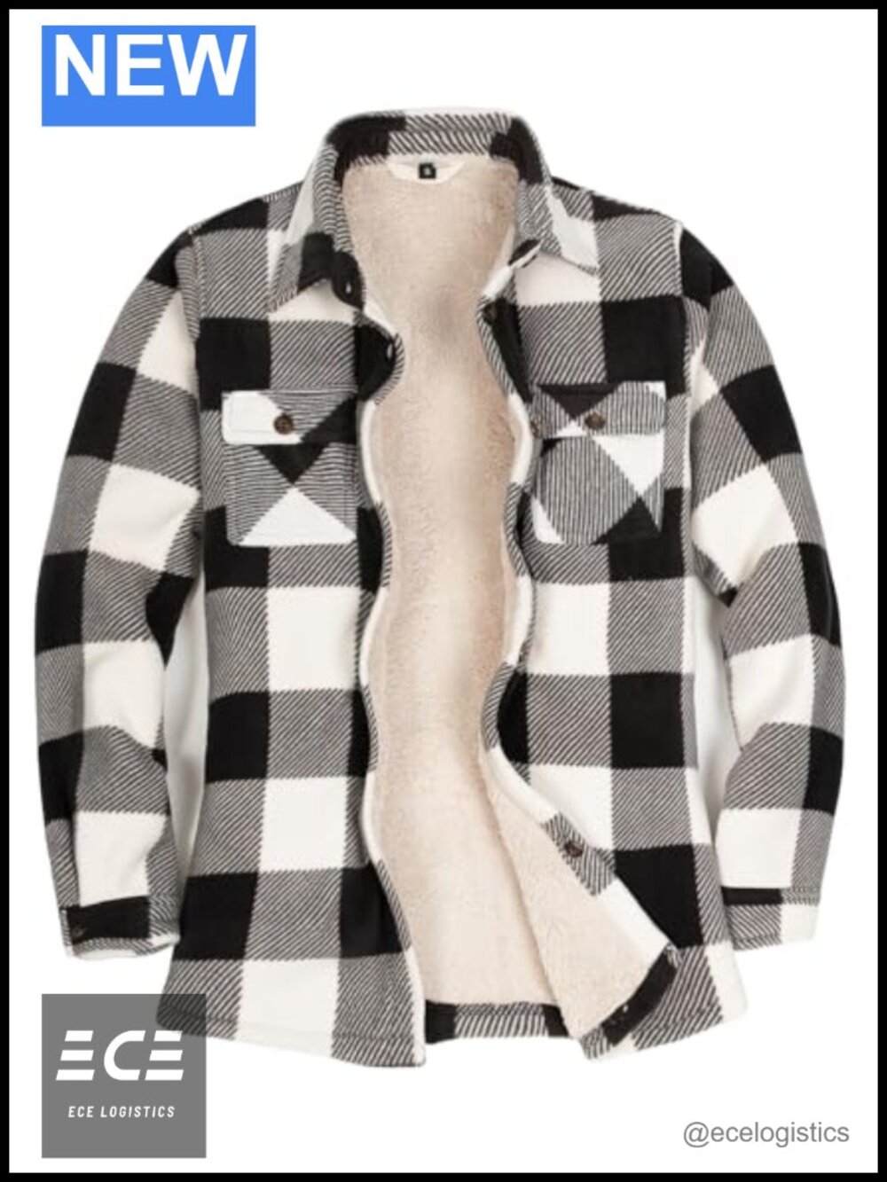 Sherpa Fleece Lined Plaid Shacket Button Down Jacket